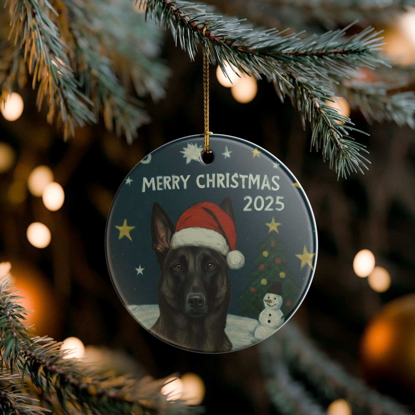 Belgian Malinois Christmas 2025 - 1 - Ceramic