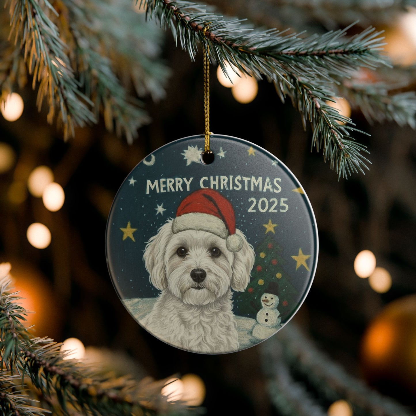 Maltipoo Christmas 2025 - 1 - Ceramic
