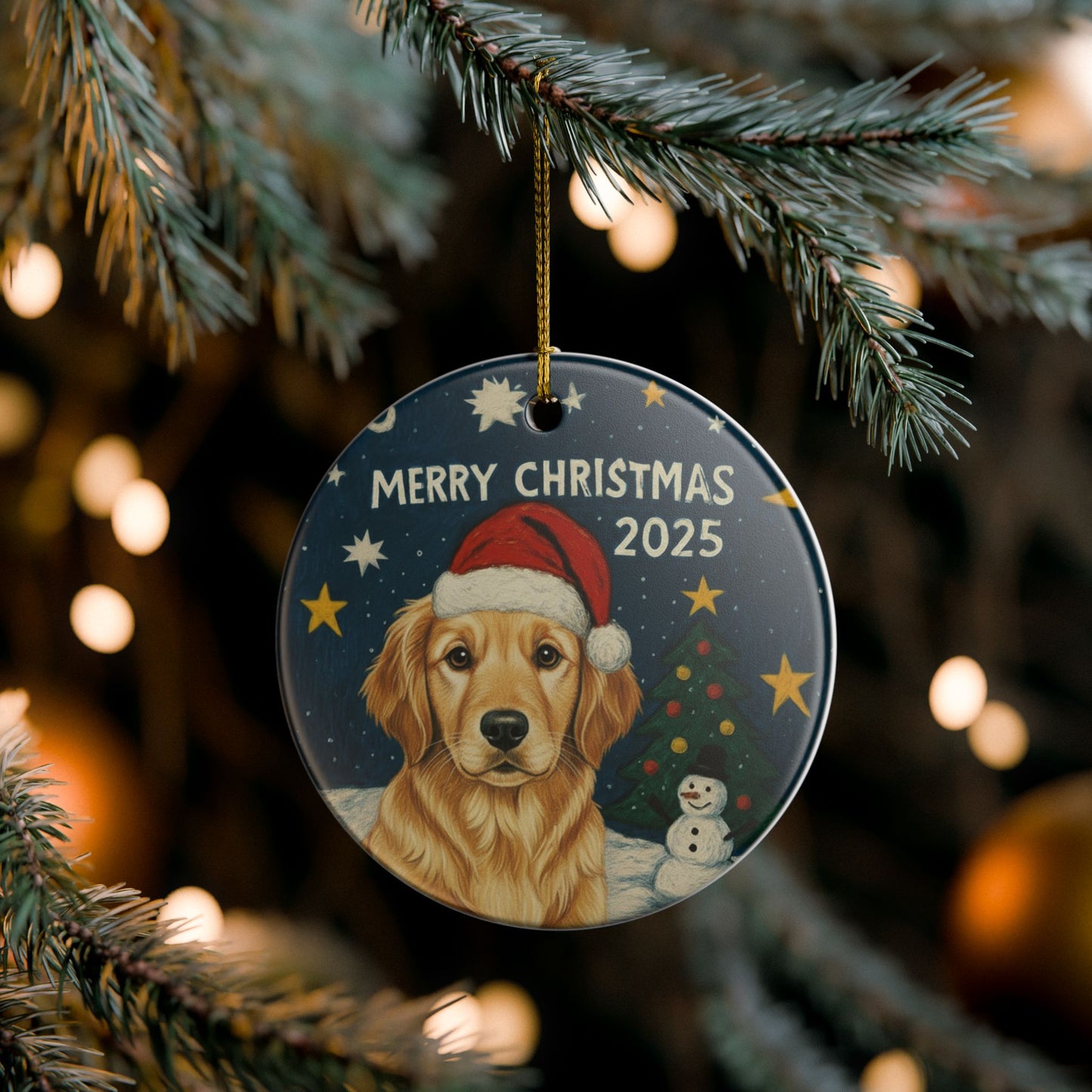 Golden Retriever Christmas 2025 - Ceramic