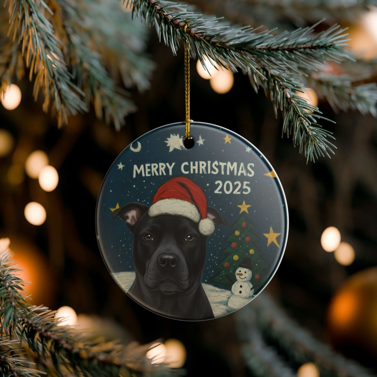Black Pitbull Christmas 2025 - 1 - Ceramic