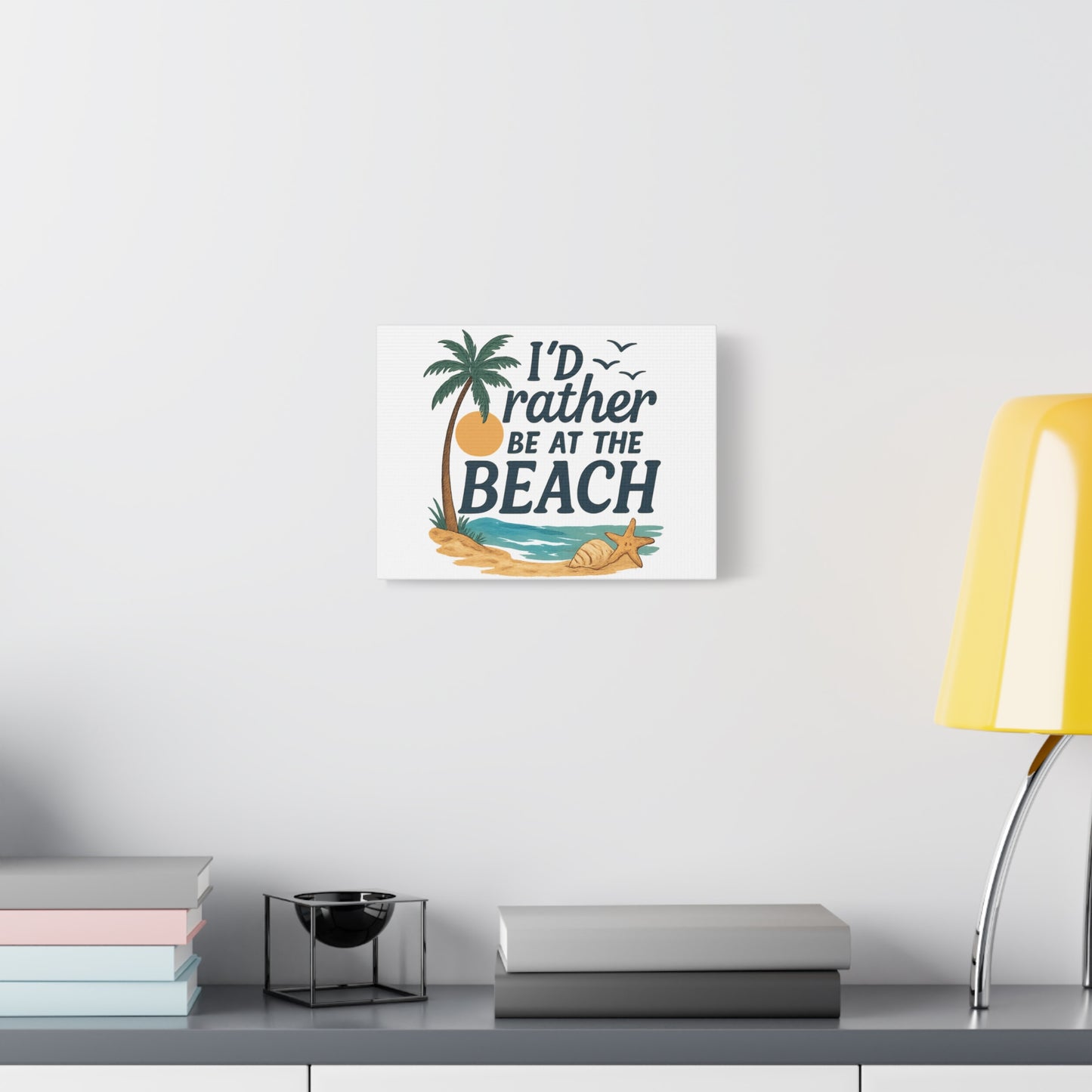 I'd Rather Be at the Beach Canvas Print, Tropical Decor, Summer Home Decoration, Beach Lover Gift, Coastal Wall Decor