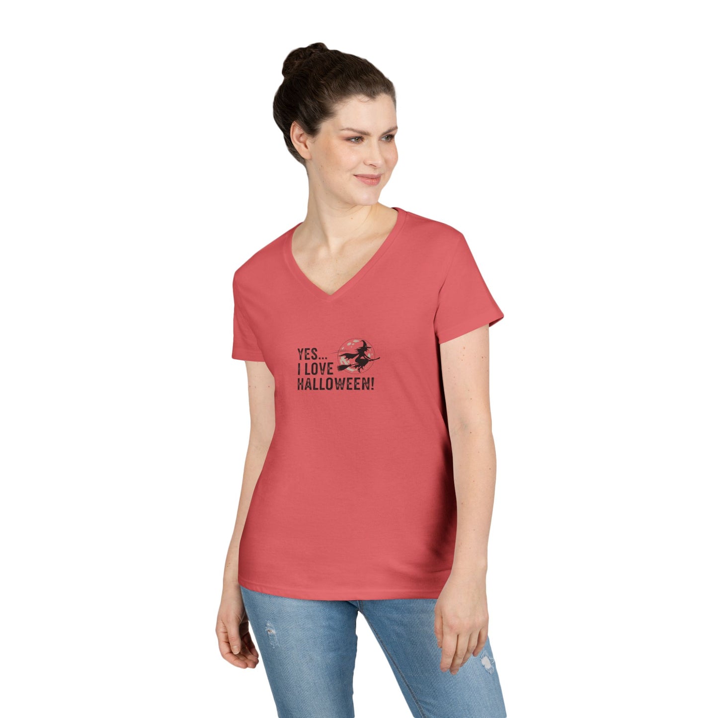 YES...I LOVE HALLOWEEN! - Witch 2 Woman's V-Neck T-Shirt