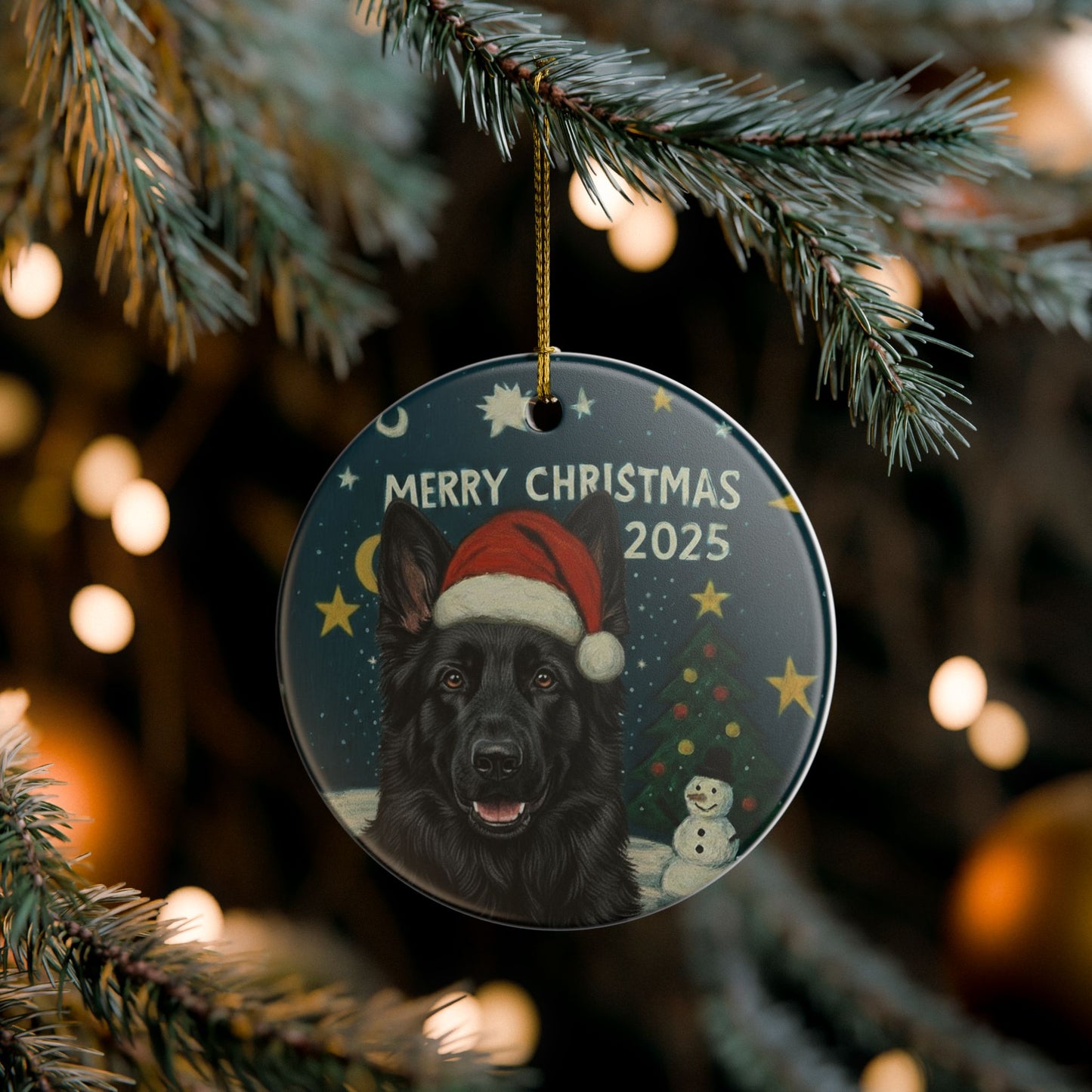 Black German Shepherd Christmas 2025 -1 - Ceramic