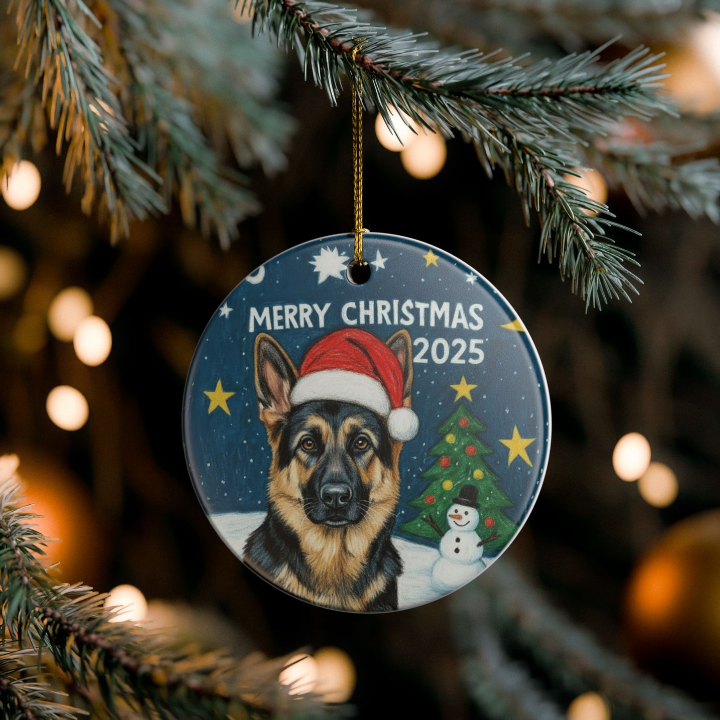 German Shepherd Christmas 2025 - 1 - Ceramic
