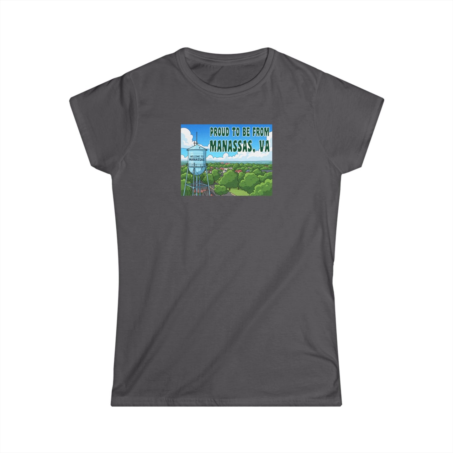 Proud to Be From Manassas Tee, Women's Softstyle Tee, Casual Wear, Gift for Virginians, Customized Souvenir, Fun Travel Shirt