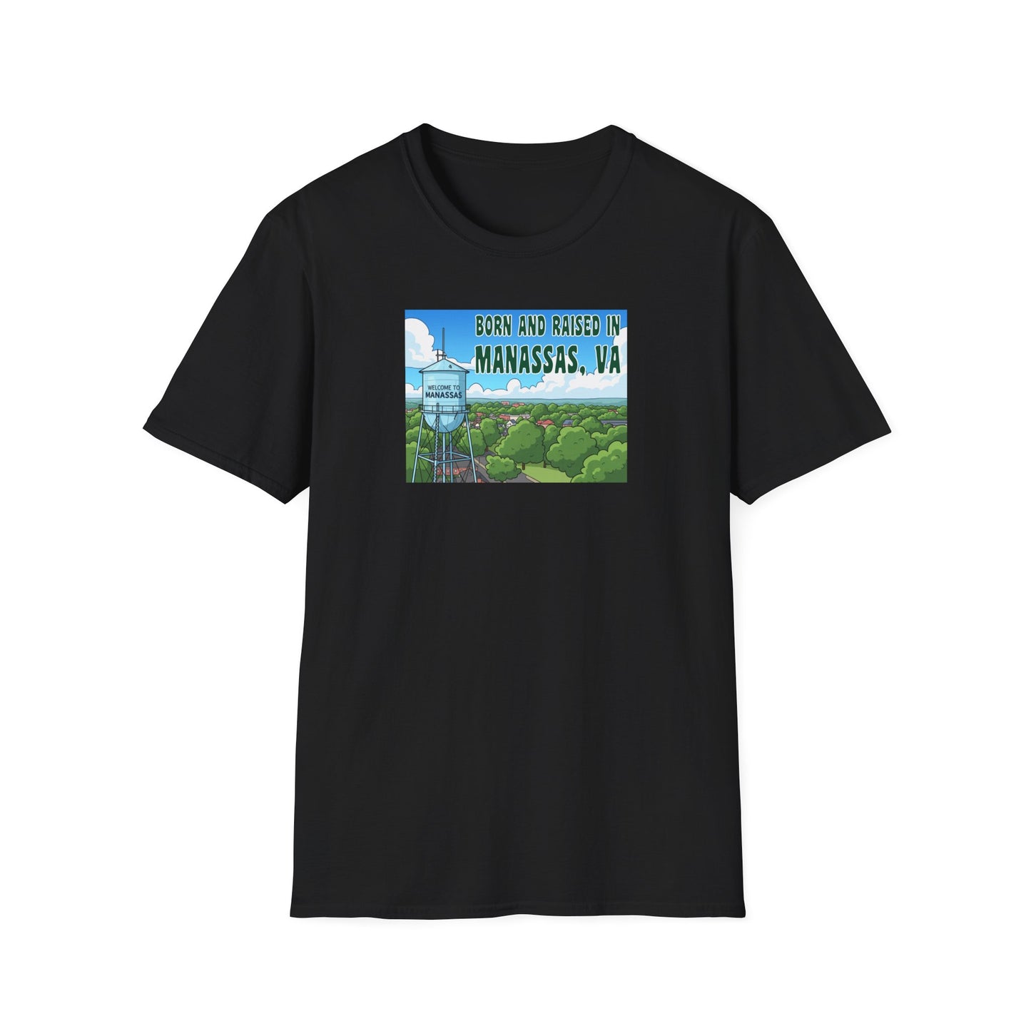 Born and Raised in Manassas Unisex T-Shirt, Comfortable Tee for Locals, Gift for Residents, Town Pride Wear, Virginia Souvenir