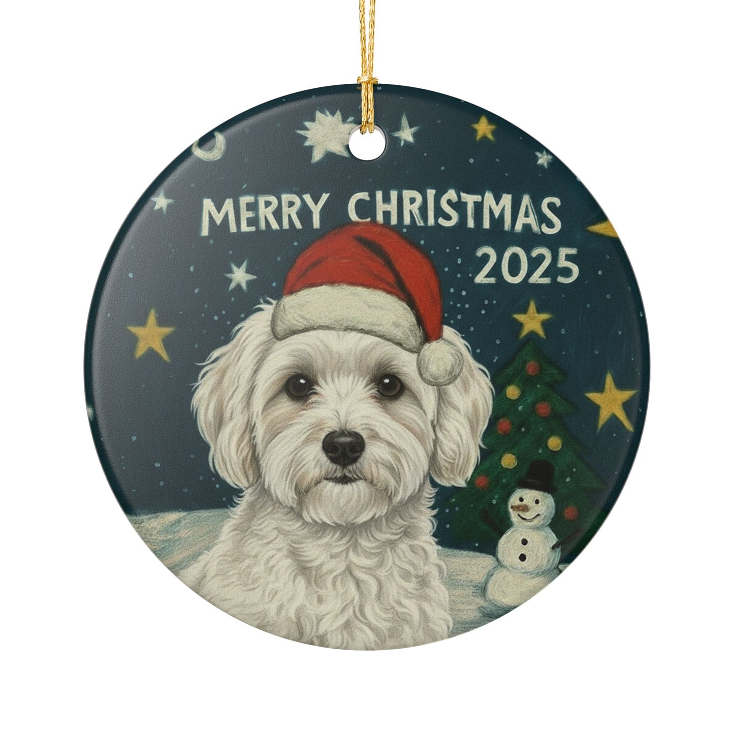 Maltipoo Christmas 2025 - 1 - Ceramic