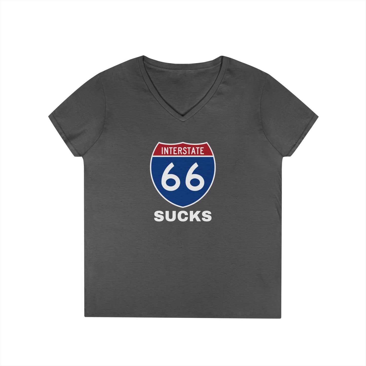 Interstate 66 Sucks Woman's V-Neck