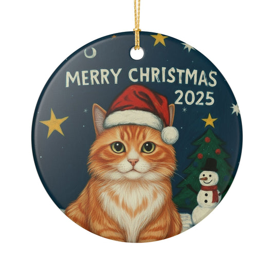Orange Tabby Cat Christmas 2025 - Ceramic