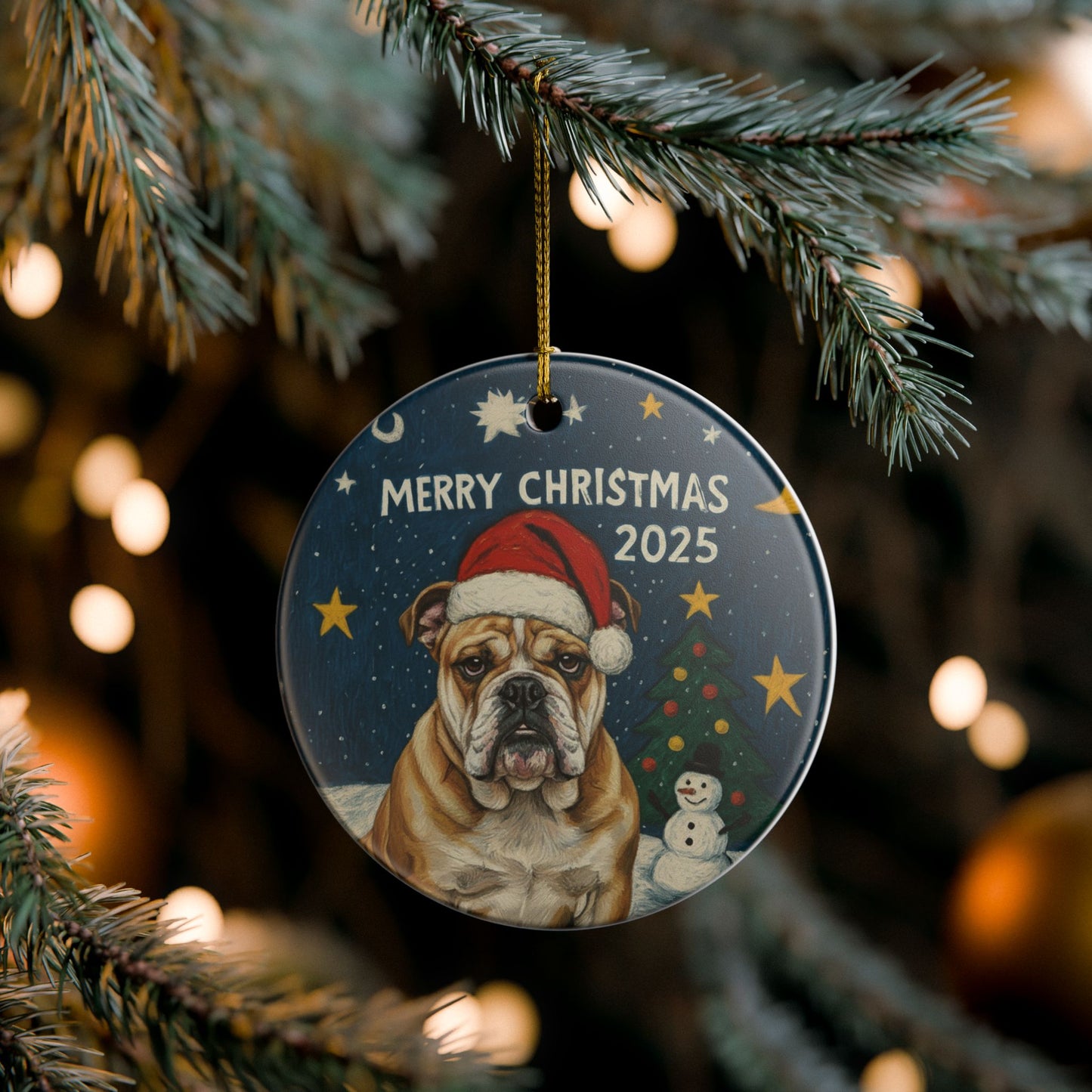 English Bulldog Christmas 2025 - 1 - Ceramic