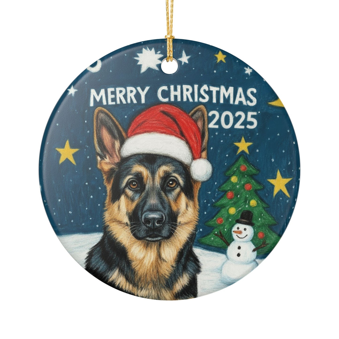 German Shepherd Christmas 2025 - 1 - Ceramic