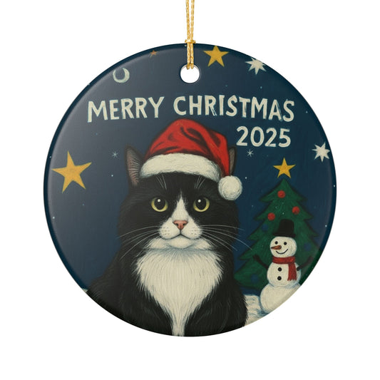 Tuxedo Cat Christmas 2025 - Ceramic