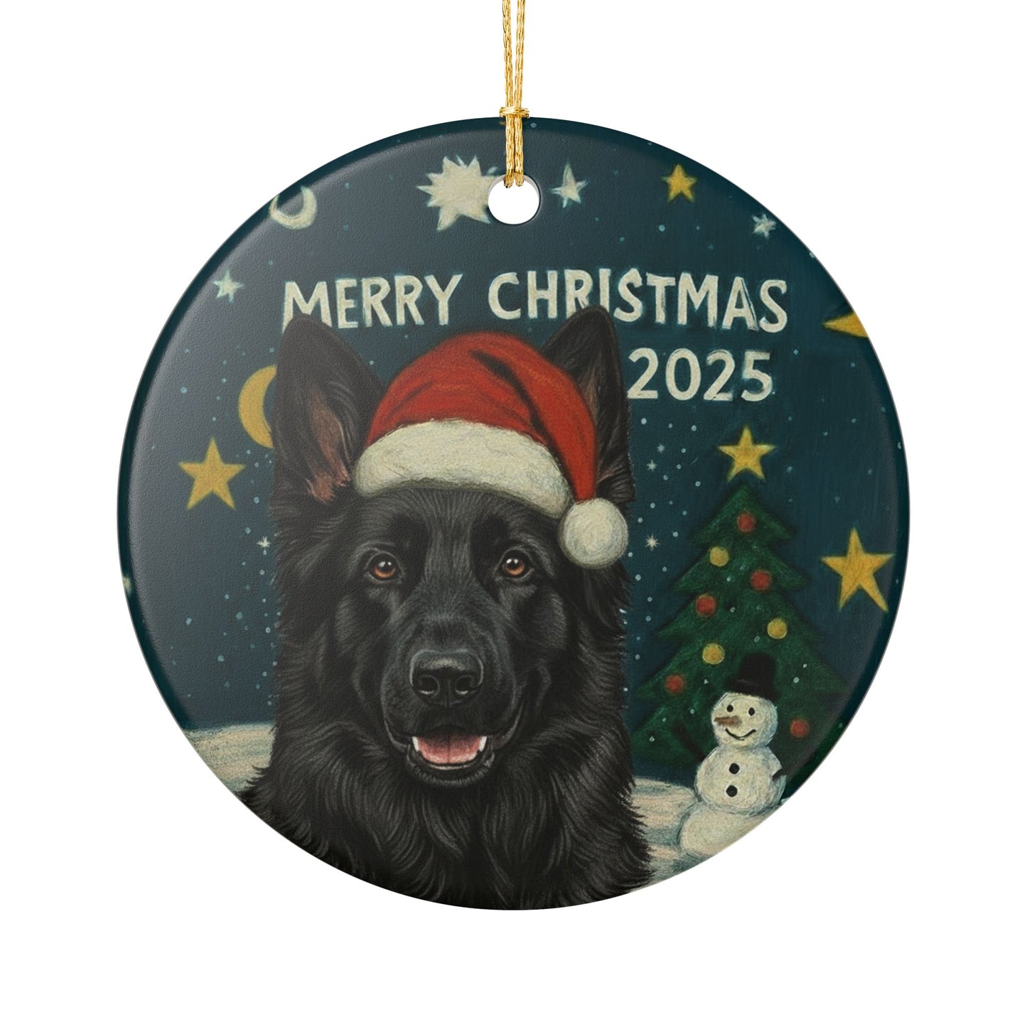 Black German Shepherd Christmas 2025 -1 - Ceramic