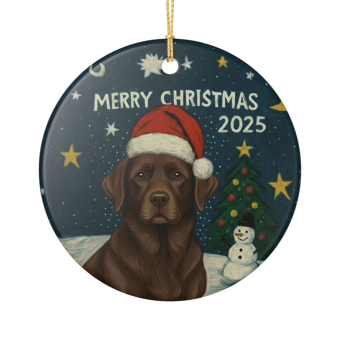 Chocolate Labrador Christmas 2025 - 1 - Ceramic
