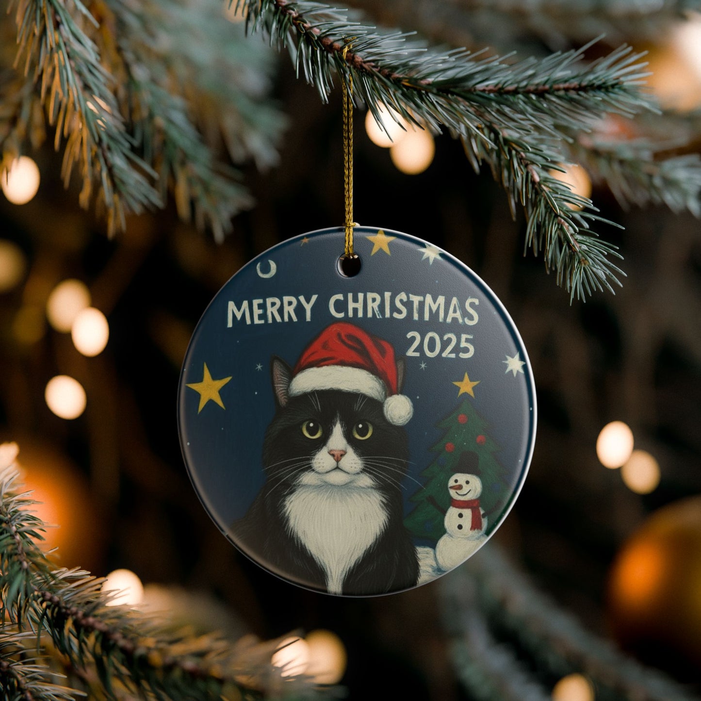 Tuxedo Cat Christmas 2025 - Ceramic