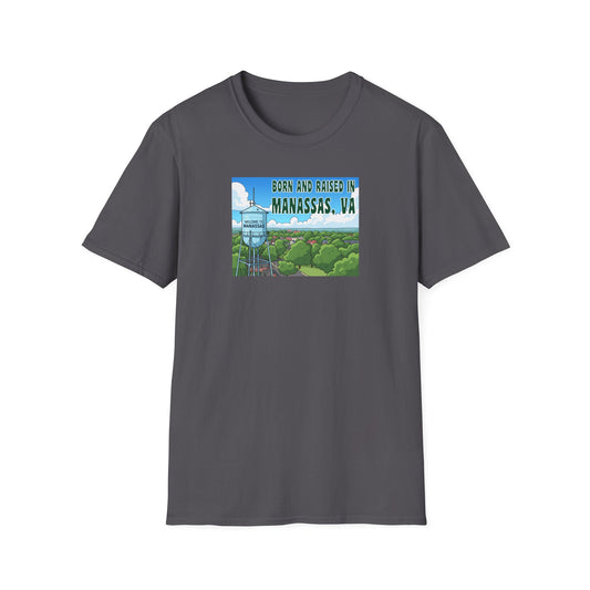 Born and Raised in Manassas Unisex T-Shirt, Comfortable Tee for Locals, Gift for Residents, Town Pride Wear, Virginia Souvenir