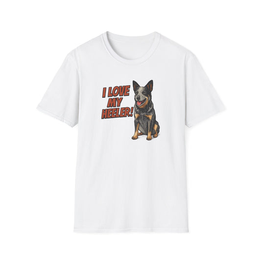 I Love My Heeler Unisex T-Shirt for Dog Lovers, Pet Owner Gift, Animal Lover Apparel, Cute Dog T-Shirt, Funny Pet Tee