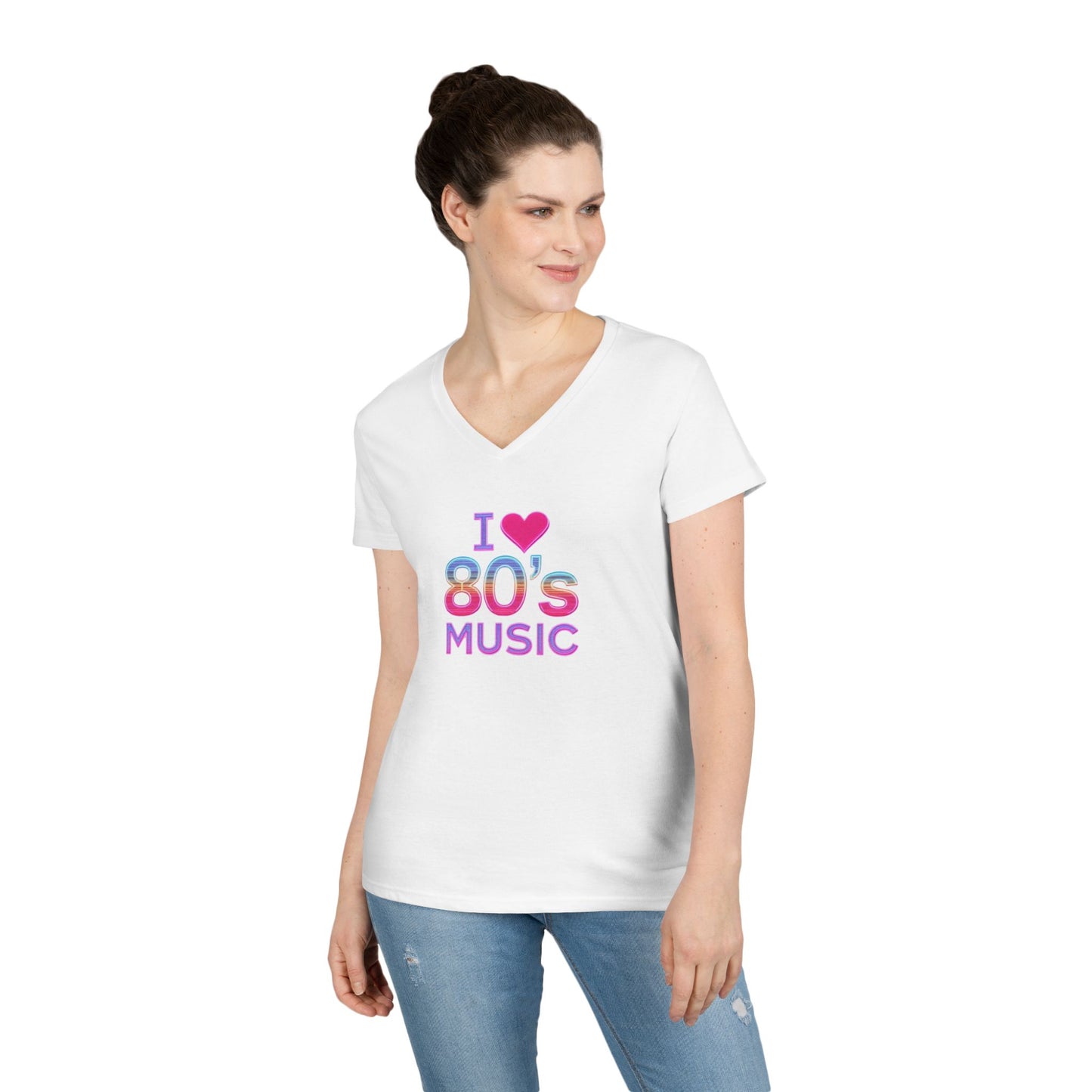 I Love 80's Music - Woman's V-Neck