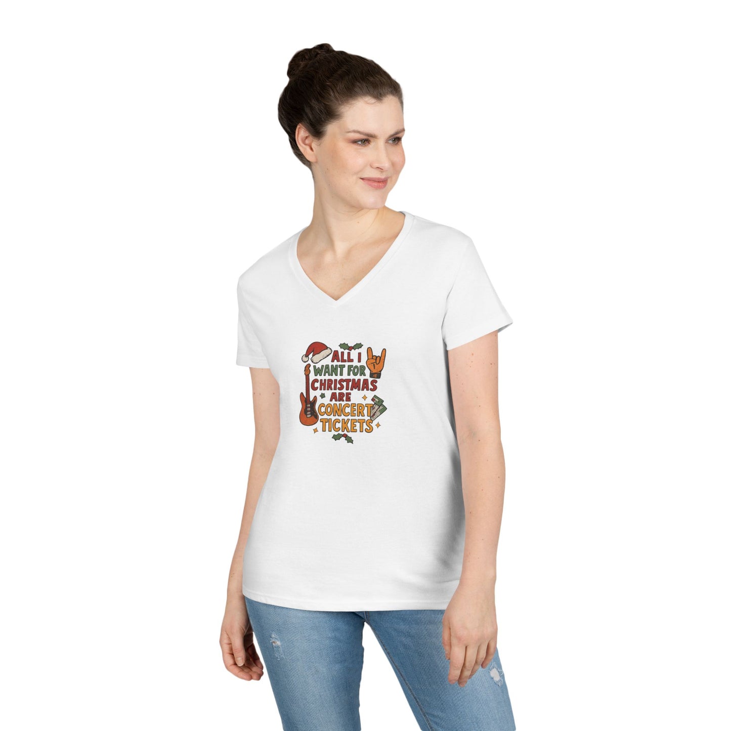 All I Want for Christmas Are Concert Tickets - Woman's v Neck