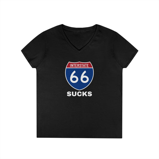 Interstate 66 Sucks Woman's V-Neck
