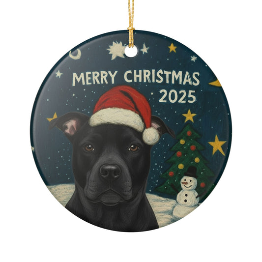 Black Pitbull Christmas 2025 - 1 - Ceramic